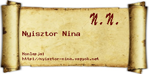 Nyisztor Nina névjegykártya
